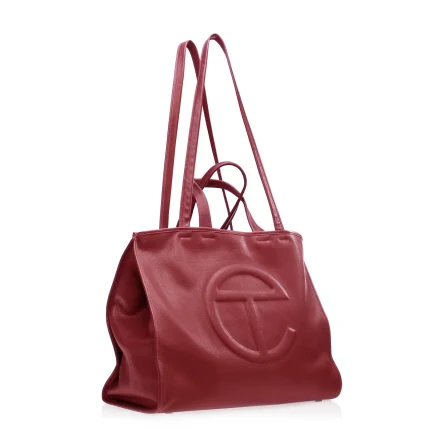 Telfar Leather Large Carry Bag Oxblood