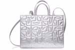 Telfar x Moose Knuckles Leather Quilted Medium Shopper Silver