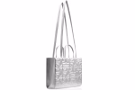 Telfar x Moose Knuckles Leather Quilted Medium Shopper Silver