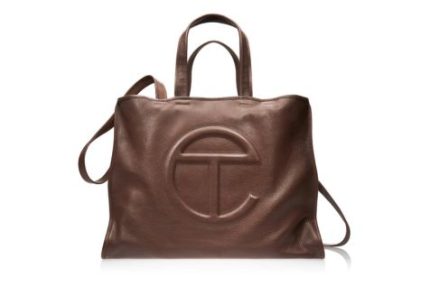 Telfar Leather Large Carry Bag Chocolate