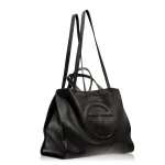 Telfar Leather Large Carry Bag Black