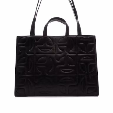 Telfar x Moose Knuckles Leather Quilted Shopper Tote Large Black